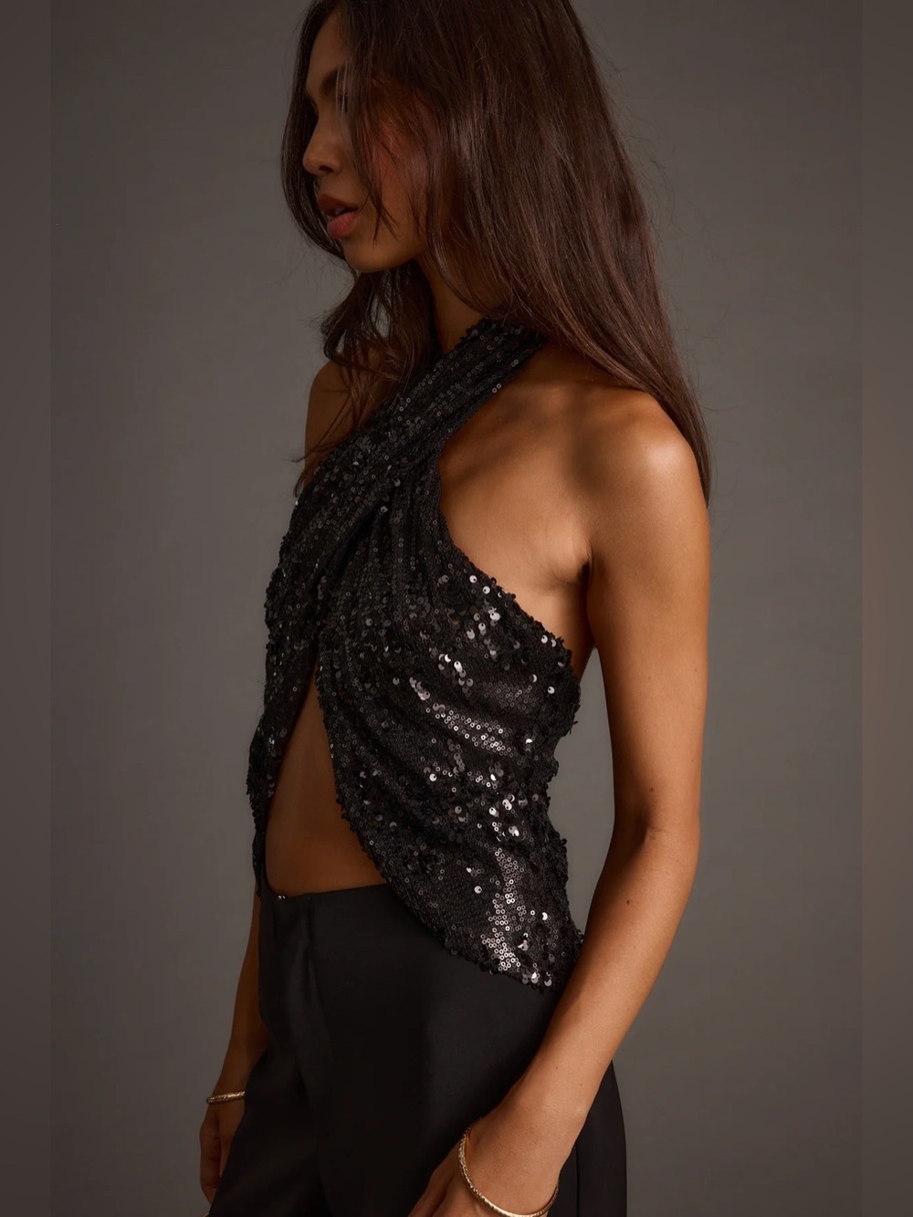 12th Tribe Celestine Sequin Halter Top - Picture 4 of 10